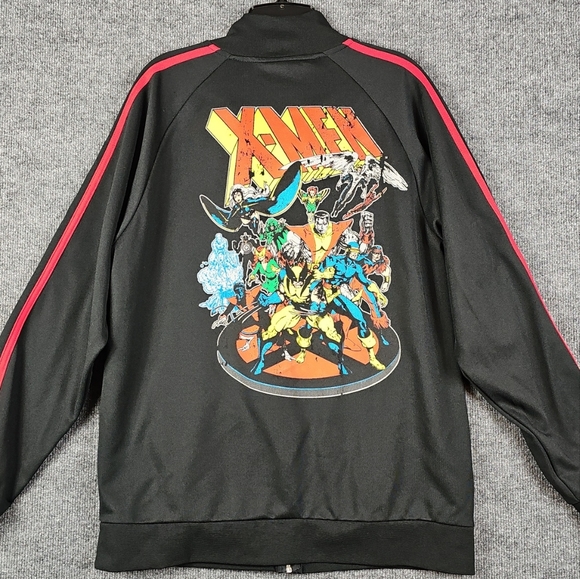 Marvel Mad Engine X-Men Black Jacket Full Zip Red Stripe Sz. 21.5" x 28.5" - Picture 2 of 9